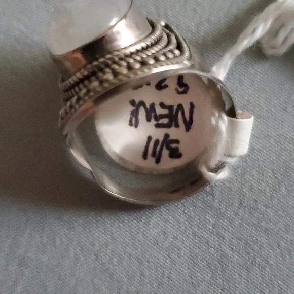 SG's Rainbow Moon Stone Ring made in India - Picture 5 of 16